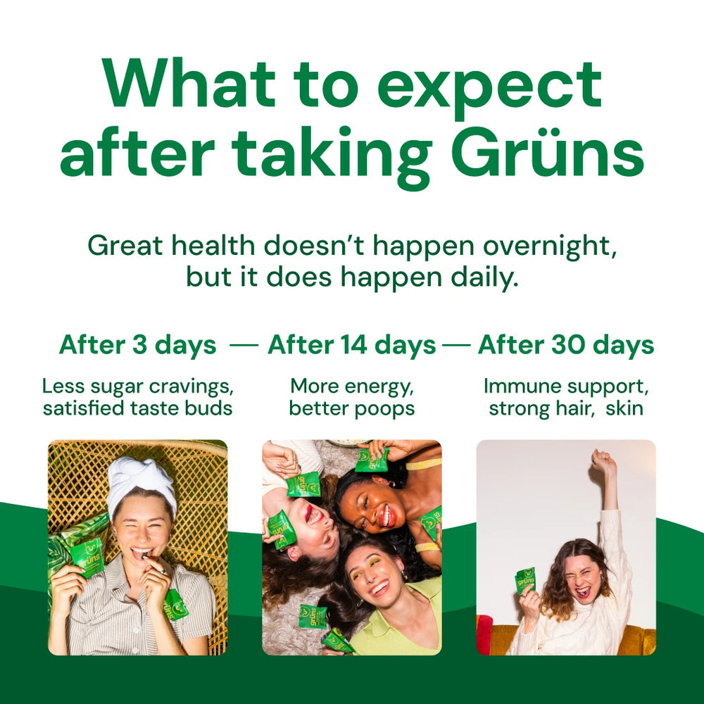Gruns Adults Super Greens Multivitamin Gummies