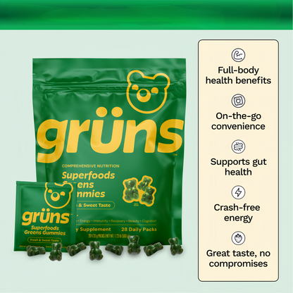 Gruns Adults Super Greens Multivitamin Gummies