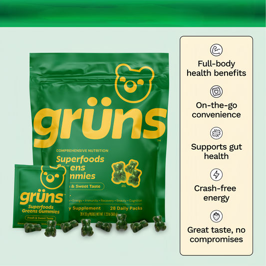 Gruns Adults Super Greens Multivitamin Gummies